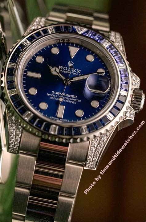 blue saphire rolex|Rolex diamond and sapphire bezel.